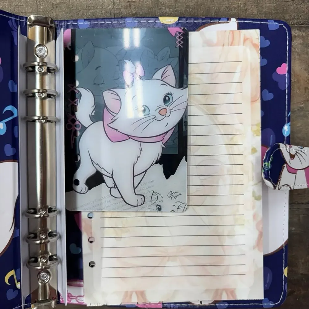 Marie Cat Bundle: A5 Binder with matching paper, divider, tote, and notebook.